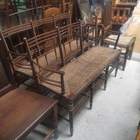 William Morris, ford Maddox Brown, a Rare Pair of Sussex Three Seater Settees - Thumbnail 2