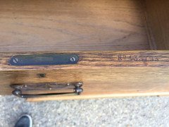 Liberty & Co. attri Arts & Crafts Oak Chest of Drawers with Floral Copper Handles - Thumbnail 3