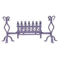 M. H. Baillie Scott Attributed, a Hand Forged Iron Grate with Integrated Andirons