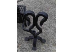 M. H. Baillie Scott Attributed, Hand Forged Iron Grate with Integrated Andirons - Thumbnail 7