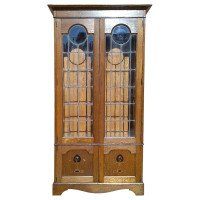 Two Arts & Crafts Oak Bookcases with Stylized Pewter, Ebonised & Sycamore Inlays