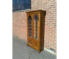 Two Arts & Crafts Oak Bookcases with Stylised Pewter, Ebonised & Sycamore Inlays - Thumbnail 3
