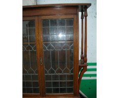 Liberty & Co., Arts & Crafts Oak Glazed Bookcase with Stylised Heart Details - Thumbnail 3