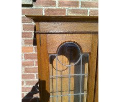 Two Arts & Crafts Oak Bookcases with Stylised Pewter, Ebonised & Sycamore Inlays - Thumbnail 4
