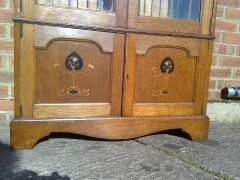 Two Arts & Crafts Oak Bookcases with Stylized Pewter, Ebonized & Sycamore Inlays - Thumbnail 5