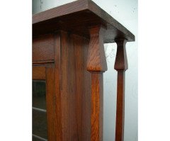 Liberty & Co., An Arts & Crafts Oak Glazed Bookcase with Stylized Heart Details - Thumbnail 4