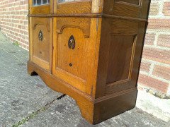 Two Arts & Crafts Oak Bookcases with Stylized Pewter, Ebonised & Sycamore Inlays - Thumbnail 6