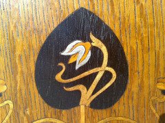 Two Arts & Crafts Oak Bookcases with Stylized Pewter, Ebonised & Sycamore Inlays - Thumbnail 9