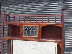 E. A. Taylor for Wylie & Lochhead Arts & Crafts Display Cabinet with Heart Details - Thumbnail 3