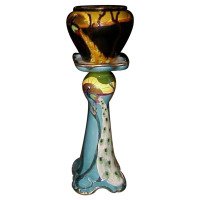 Thomas Forrester, Arts & Crafts Jardiniere & Stand with Peacock Decoration - Thumbnail 1