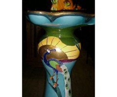 Thomas Forrester, Arts & Crafts Jardiniere & Stand with Peacock Decoration - Thumbnail 2