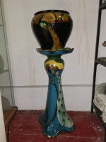 Thomas Forrester, Arts & Crafts Jardiniere & Stand with Peacock Decoration - Thumbnail 4