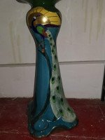 Thomas Forrester, Arts & Crafts Jardiniere & Stand with Peacock Decoration - Thumbnail 5