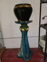 Thomas Forrester, Arts & Crafts Jardiniere & Stand with Peacock Decoration - Thumbnail 10