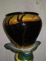 Thomas Forrester, Arts & Crafts Jardiniere & Stand with Peacock Decoration - Thumbnail 12