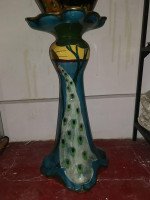Thomas Forrester, Arts & Crafts Jardiniere & Stand with Peacock Decoration - Thumbnail 14