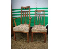 Liberty & Co., a Set of Five Arts & Crafts Oak Dining Chairs with Heart Details - Thumbnail 2