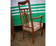 Liberty & Co., a Set of Five Arts & Crafts Oak Dining Chairs with Heart Details - Thumbnail 3