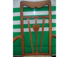Liberty & Co., a Set of Five Arts & Crafts Oak Dining Chairs with Heart Details - Thumbnail 5