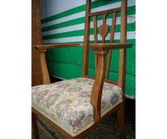 Liberty & Co., a Set of Five Arts & Crafts Oak Dining Chairs with Heart Details - Thumbnail 6