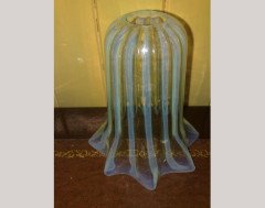 Right. Single Striped Arts & Crafts Vaseline/Uranium Glass. Left shade is SOLD - Thumbnail 3