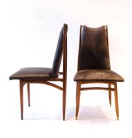 Gio Ponti, attri, 12 Mid-Century Modern Teak Dining Chairs with Brass Fittings - Thumbnail 2