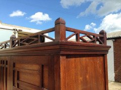E. W. Godwin Style Of, an Anglo-Japanese Walnut Double Armoire Wardrobe Compactum - Thumbnail 2