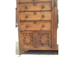 E. W. Godwin Style Of, an Anglo-Japanese Walnut Double Armoire Wardrobe Compactum - Thumbnail 6