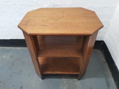 Heal's, English Arts & Crafts Oak Side Table with Three Tiers & Canted Corners - Thumbnail 2