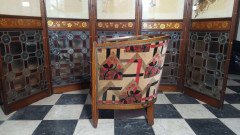 French Art Deco Walnut Tub Chair with Original Geometric Jazz Age Upholstery - Thumbnail 5