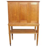 C. F. A. Voysey, Style of. Arts & Crafts Oak Cupboard with Lower Open Display Area