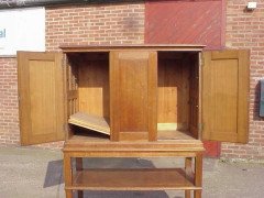 C. F. A. Voysey Style. Arts & Crafts Oak Cupboard with Lower Open Display Area - Thumbnail 3