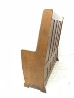 E. A. Taylor Attr, Arts & Crafts Oak High Back Settle with Twin Heart Cut-Outs - Thumbnail 7