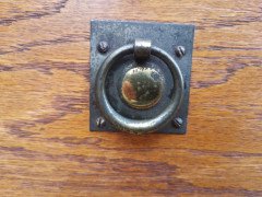 Harris Lebus Arts & Crafts Oak Chest of Drawers with Brass Ring Pull Handles - Thumbnail 7
