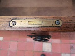 Harris Lebus Arts & Crafts Oak Chest of Drawers with Brass Ring Pull Handles - Thumbnail 8