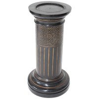 Aesthetic Movement Ebonised Pedestal Torchiere with Incized & Gilded Decoration - Thumbnail 1