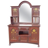 Shapland & Petter. A Rare Arts & Crafts Mahogany Inlaid Dining Room Suite