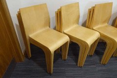 Riccardo Blumer for Alias, Laleggera 32 X Stacking Maple Chairs with Steel Trolleys - Thumbnail 2