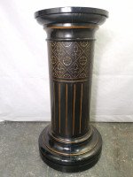 Aesthetic Movement Ebonised Pedestal Torchiere with Incized & Gilded Decoration - Thumbnail 5
