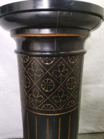 Aesthetic Movement Ebonised Pedestal Torchiere with Incized & Gilded Decoration - Thumbnail 6