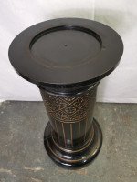 Aesthetic Movement Ebonised Pedestal Torchiere with Incized & Gilded Decoration - Thumbnail 10