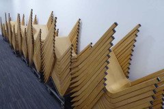 Riccardo Blumer for Alias, Laleggera 32 X Stacking Maple Chairs with Steel Trolleys - Thumbnail 15