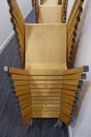 Riccardo Blumer for Alias, Laleggera 32 X Stacking Maple Chairs with Steel Trolleys - Thumbnail 16