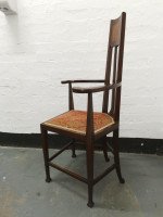 G. M. Ellwood for J. S. Henry, English Art Nouveau Armchair with Stylised Inlays - Thumbnail 2