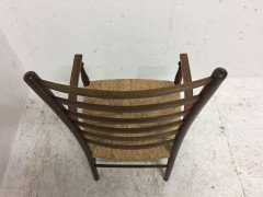 Liberty & Co. Arts & Crafts Low Ladder Back Armchair with Rush Seat - Thumbnail 3