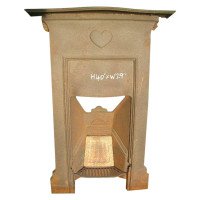 C. F. A Voysey Attributed, Arts & Crafts Cast Iron Fireplace with Simple Heart - Thumbnail 1