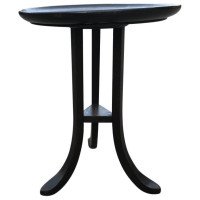 Liberty & Co. A Thebes Walnut Side Table with Three Splayed Legs Original Label - Thumbnail 1