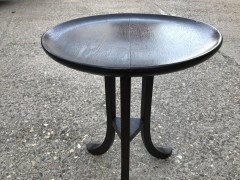 Liberty & Co. A Thebes Walnut Side Table with Three Splayed Legs Original Label - Thumbnail 2