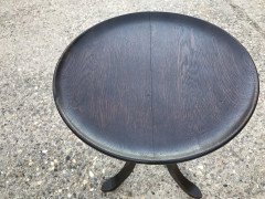 Liberty & Co. A Thebes Walnut Side Table with Three Splayed Legs Original Label - Thumbnail 4