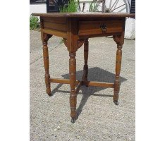 Bruce Talbert Attributed,. Gothic Revival Oak Side Table With Upper Drawer - Thumbnail 5